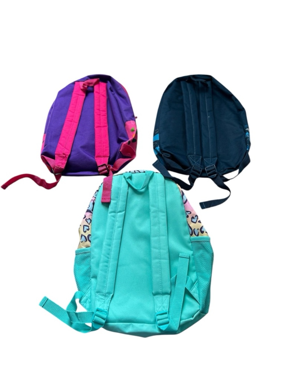 🆕Kids Heart, and Shark Pattern Backpacks - Pink, Teal, Navy - Picture 2 of 12